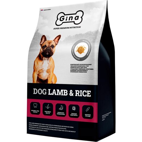 GINA ADULT DOG LAMB & RICE для взрослых собак с чувствительным пищеварением с ягненком и рисом 01616 (3 кг) gina adult dog lamb