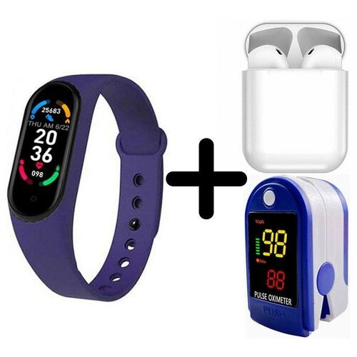 Умные часы BandRate Smart BRSM66BBL-SET5 с беспроводными наушниками и пульсометром фитнес-трекером будильником 485000₽