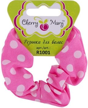 CHERRY MARY R1001 Резинка для волос 1 шт. №02 розовый в горошек