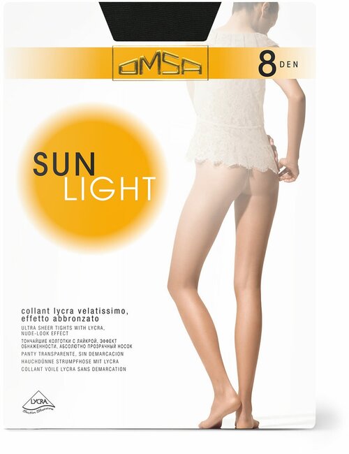 Колготки  Omsa Sun Light, 8 den, размер 4, черный