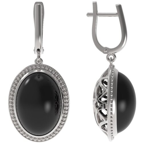 Серьги Арина, серебро, 925 проба, родирование, агат