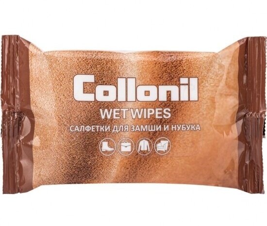 Влажные салфетки Collonil WET WIPES WWN15 для обуви, уход за нубуком, замшей, велюром, 15шт