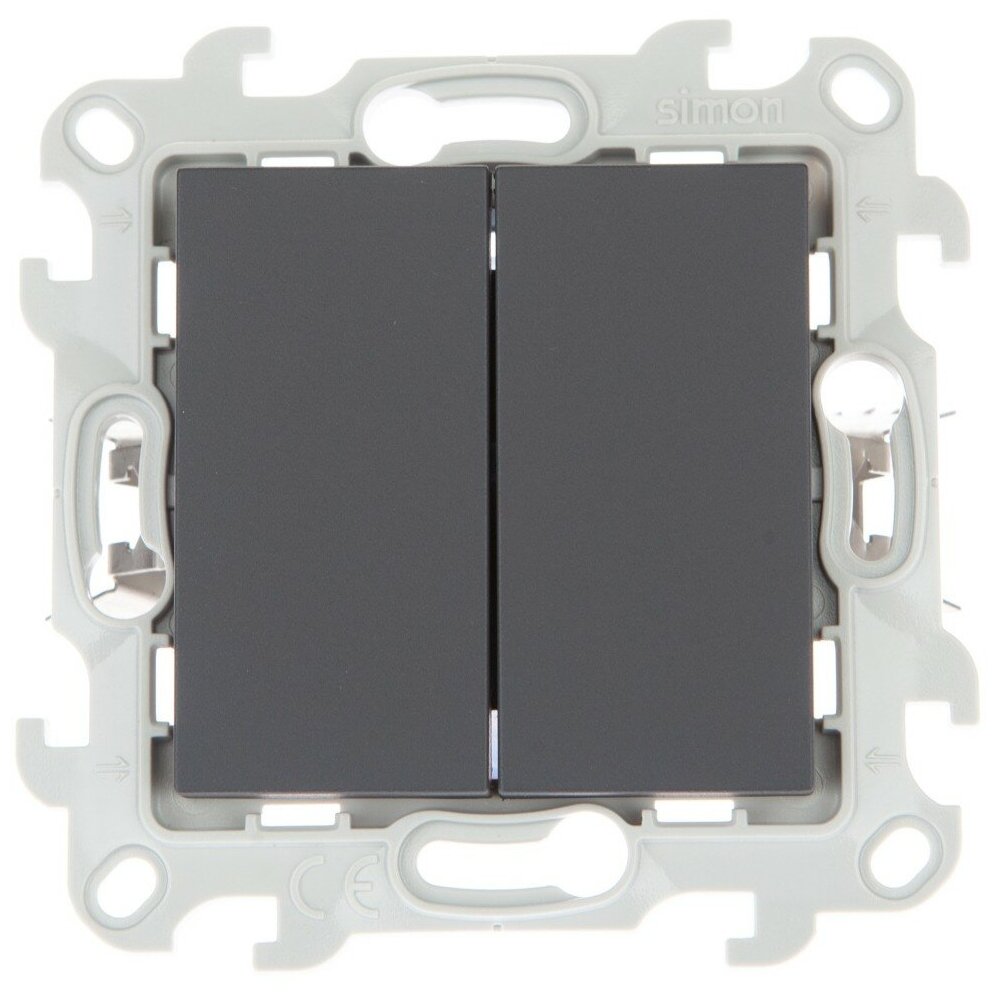 Переключатель двухклавишный, графит () SIMON 2410397-038 (1 шт.)