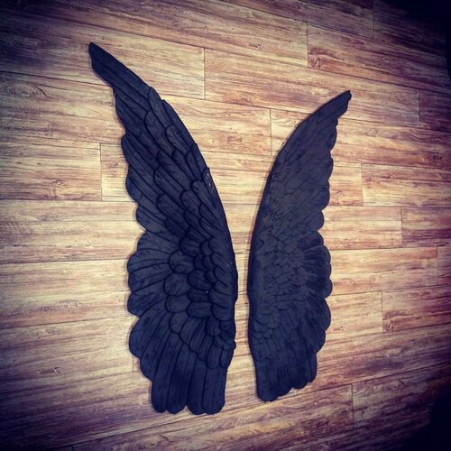 Панно крылья ангела черные