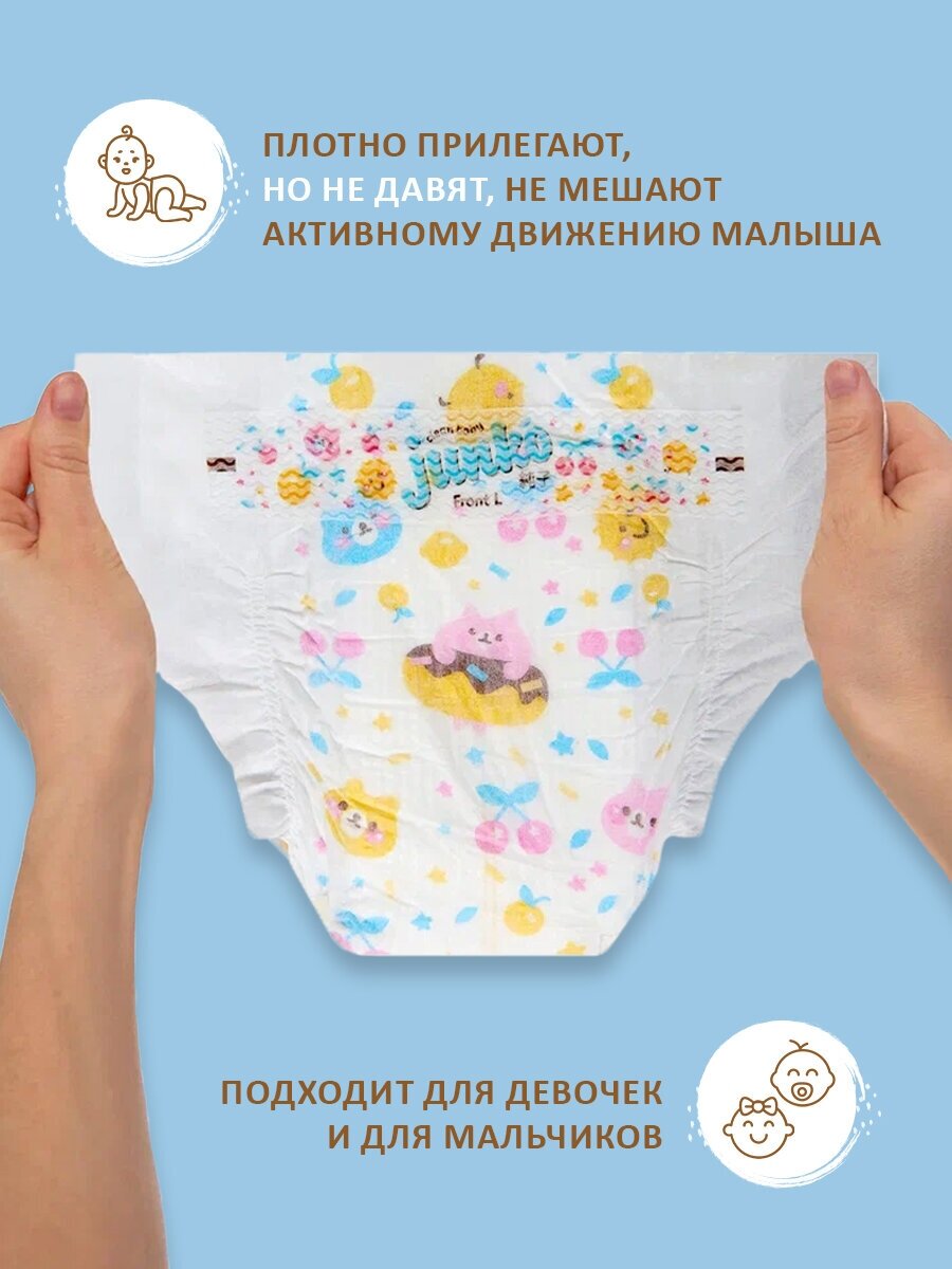 Подгузники для новорожденных JUNKO S 3- 6кг 72шт Quanzhou Tianjiao Lady & Babys Hygiene Supply - фото №7