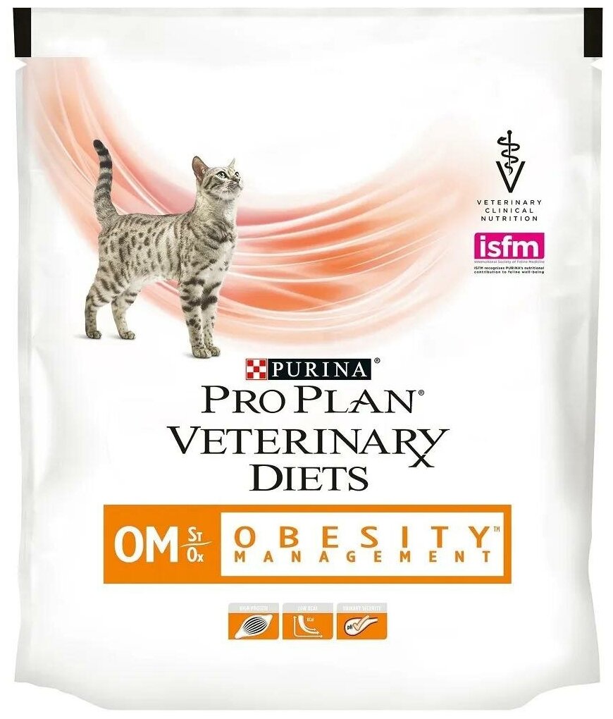 Сухой корм для кошек PRO PLAN VETERINARY DIETS OM Obesity для снижения избыточной массы тела 350г - фотография № 1