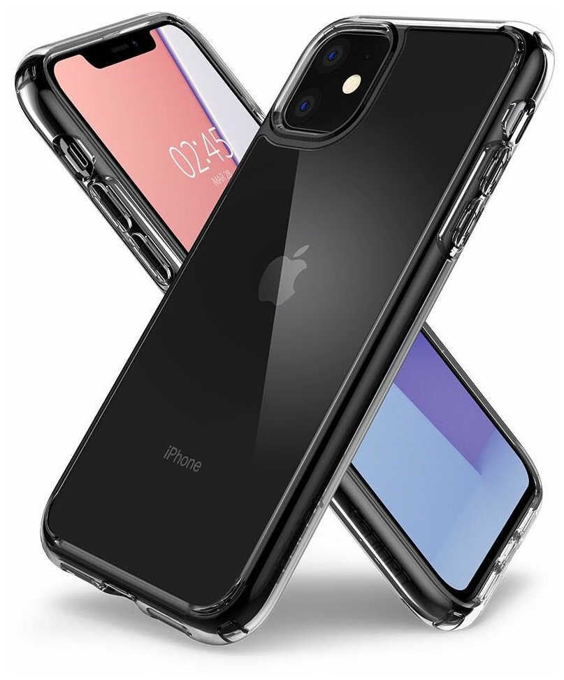 Чехол Spigen на Apple iPhone 11 (076CS27086) Crystal Hybrid / Спиген чехол для Айфон 11 накладка, противоударный, с защитой камеры, прозрачный