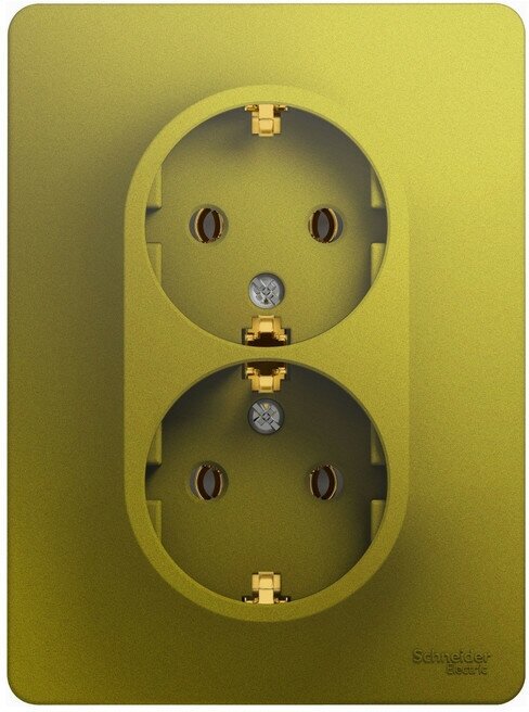 Розетка 2-м СП Glossa 16А IP20 250В с заземл. в сборе фисташк. SE GSL001024 - фотография № 2