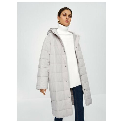 фото Zarina стеганое пальто, цвет тауп, размер s (ru 44)