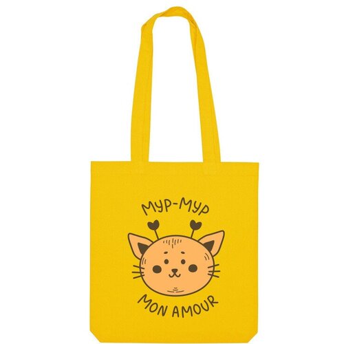Сумка шоппер Us Basic, желтый сумка милый котик с подписью зеленый