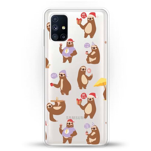 фото Силиконовый чехол узор из ленивцев на samsung galaxy m51 andy & paul