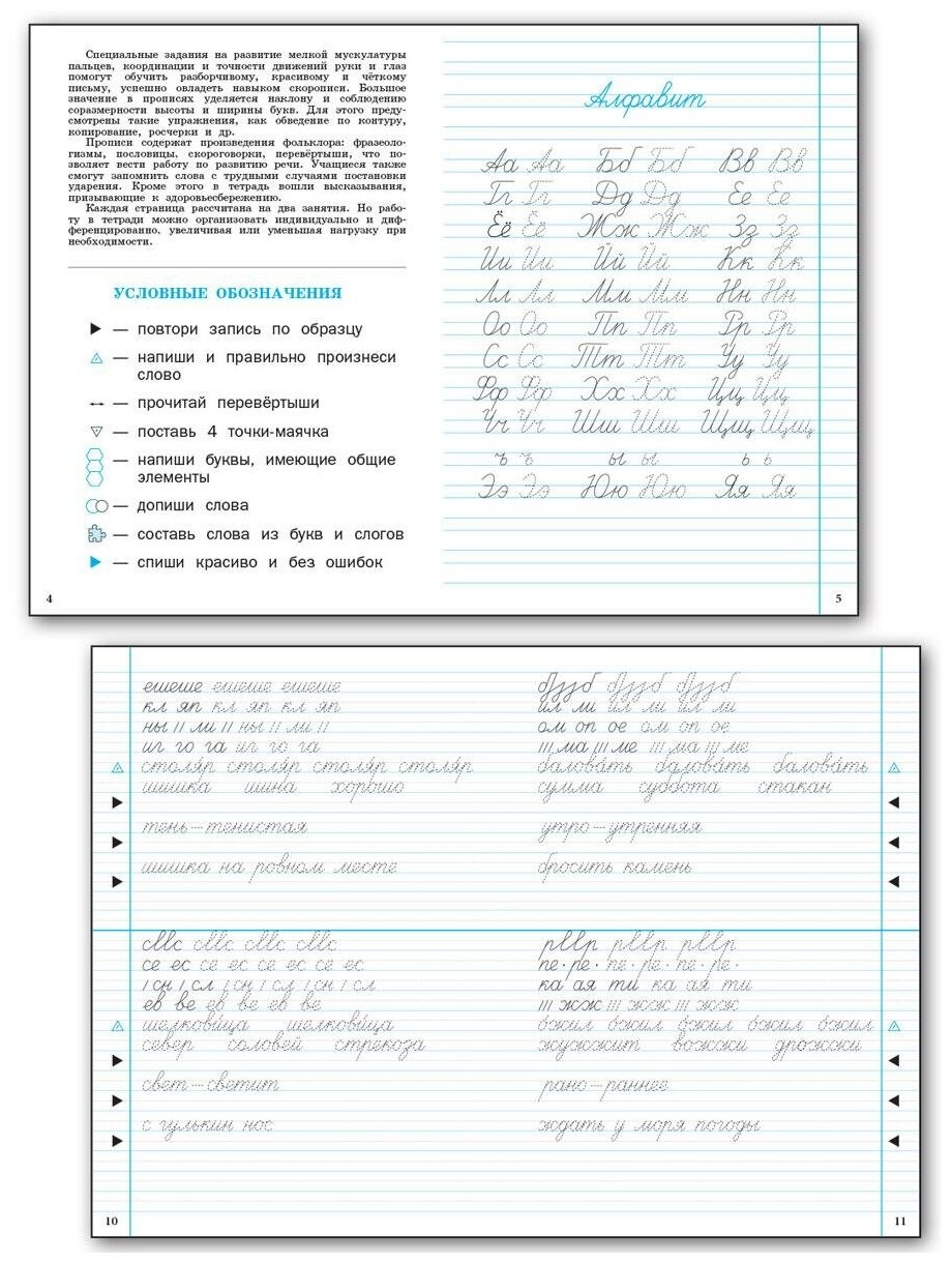 Тренажёр по чистописанию. Переход с узкой строки на широкую. 2–3 классы - фото №8