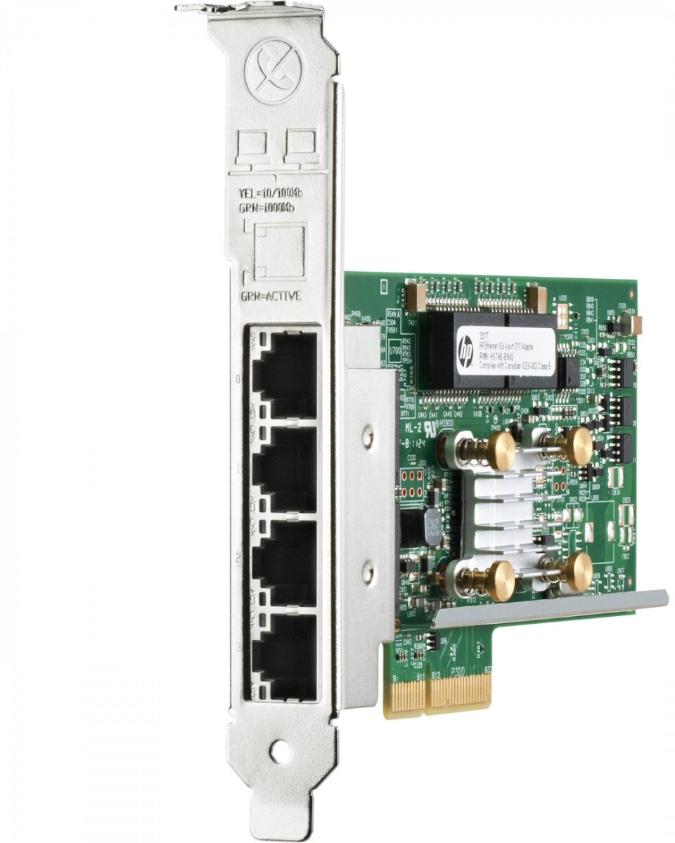 Сетевой адаптер HP 331T 649871-001 1Gb 4хRJ-45 PCI-E 647594-B21 647592-001