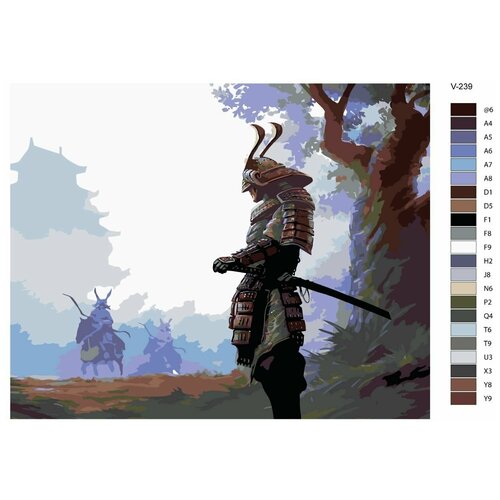 Картина по номерам V-239 Самурай, 40x50 см картина по номерам v 240 самурай 40x50 см