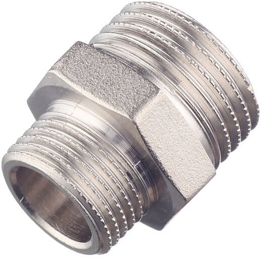 Ниппель Stout 1/2"x3/8" наружная резьба никелированная латунь - фото №1