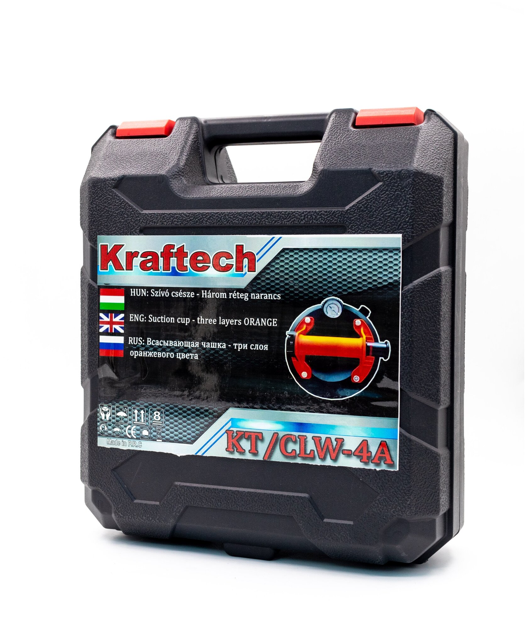 Стеклодомкрат/Вакуумная присоска для плитки и стекла с манометром Kraftech CLW-4A