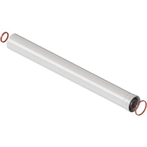 Удлинитель коаксиального дымохода, 60/100, длина 1,0 м, белый удлинение коаксиального дымохода 250 мм