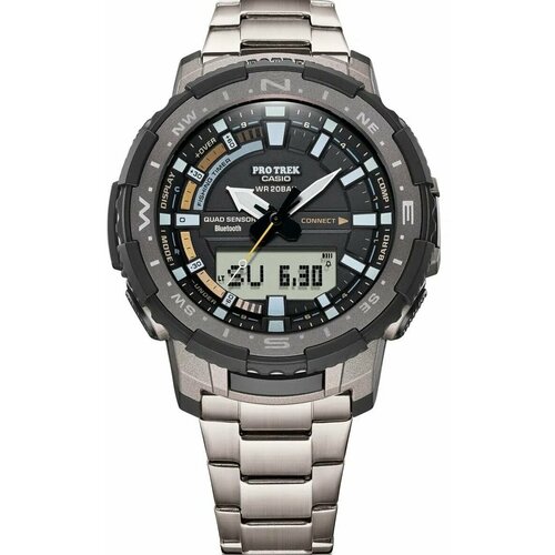 фото Наручные часы casio pro trek часы наручные мужские casio pro trek prt-b70t-7d гарантия 2 года, серый