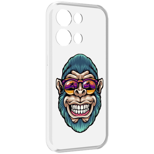 Чехол MyPads обезьяна улыбается для OPPO Reno8 Pro задняя-панель-накладка-бампер