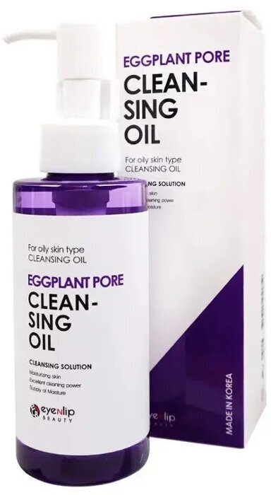 Eyenlip Гидрофильное масло для жирной кожи лица, очищающее поры, для снятия макияжа 150 мл Eggplant Pore Cleansing Oil