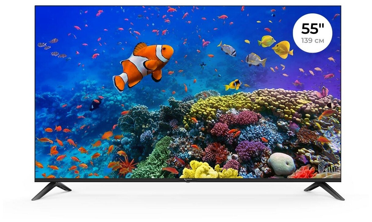 Телевизор Триколор 4K Ultra HD 55” H55U5500SA (+1 год подписки) черный