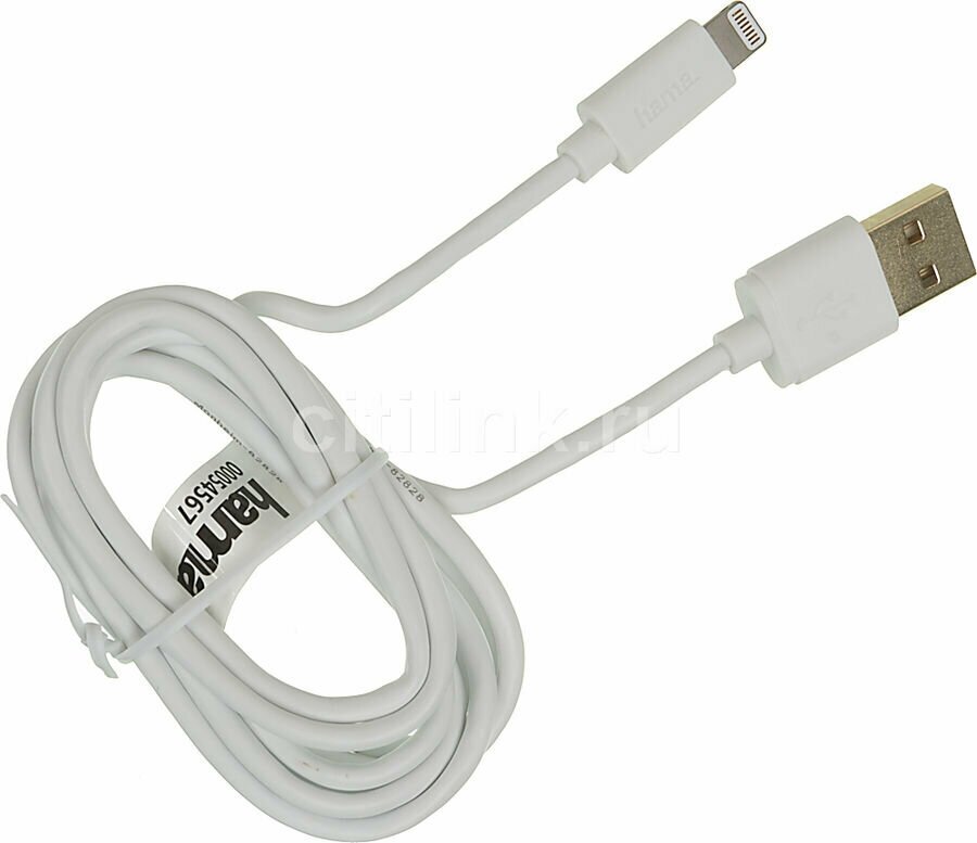 Кабель HAMA Lightning MFi - USB, 1.5м, белый [00054567] - фото №5