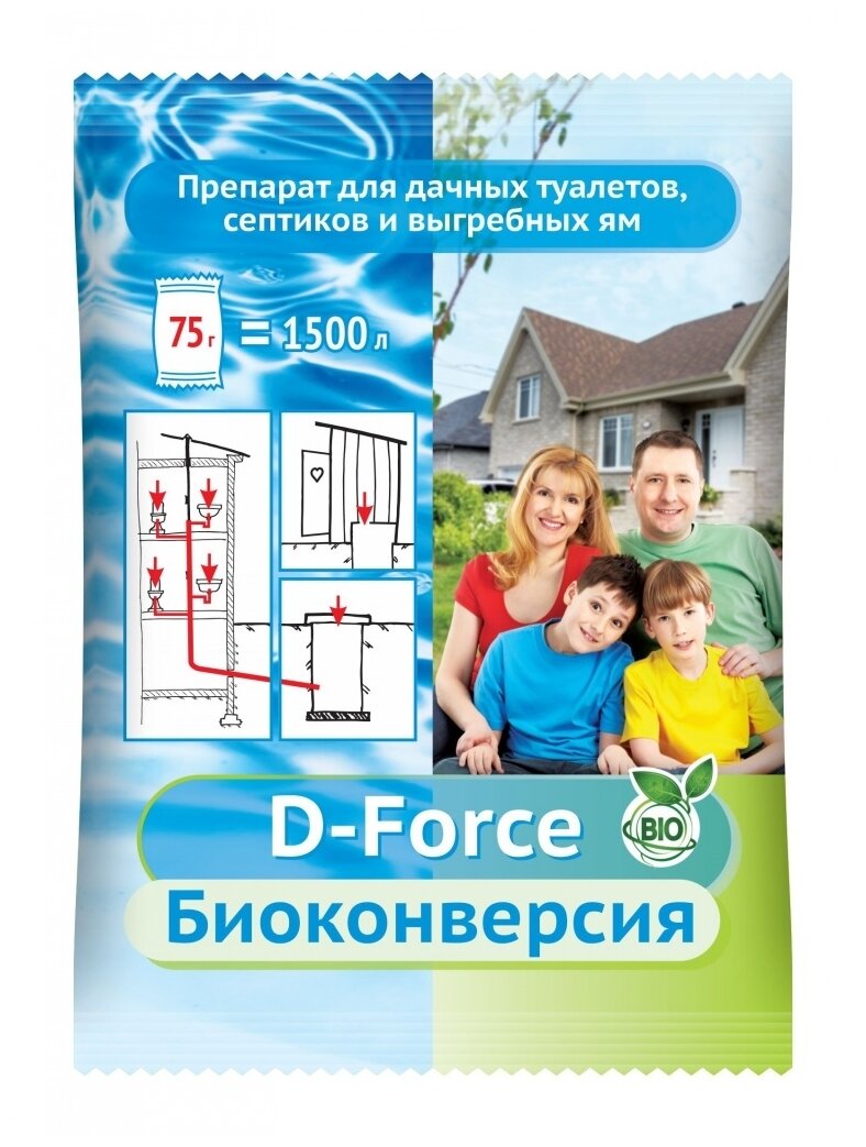 Ваше хозяйство D-Force. Биоконверсия препарат для дачных туалетов септиков и выгребных ям