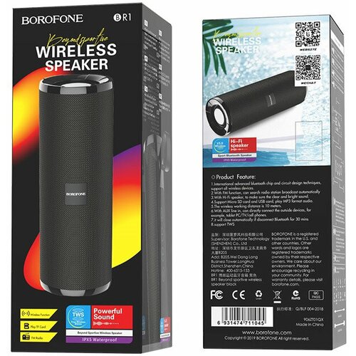 Колонка Bluetooth Borofone BR1 черная 79500₽