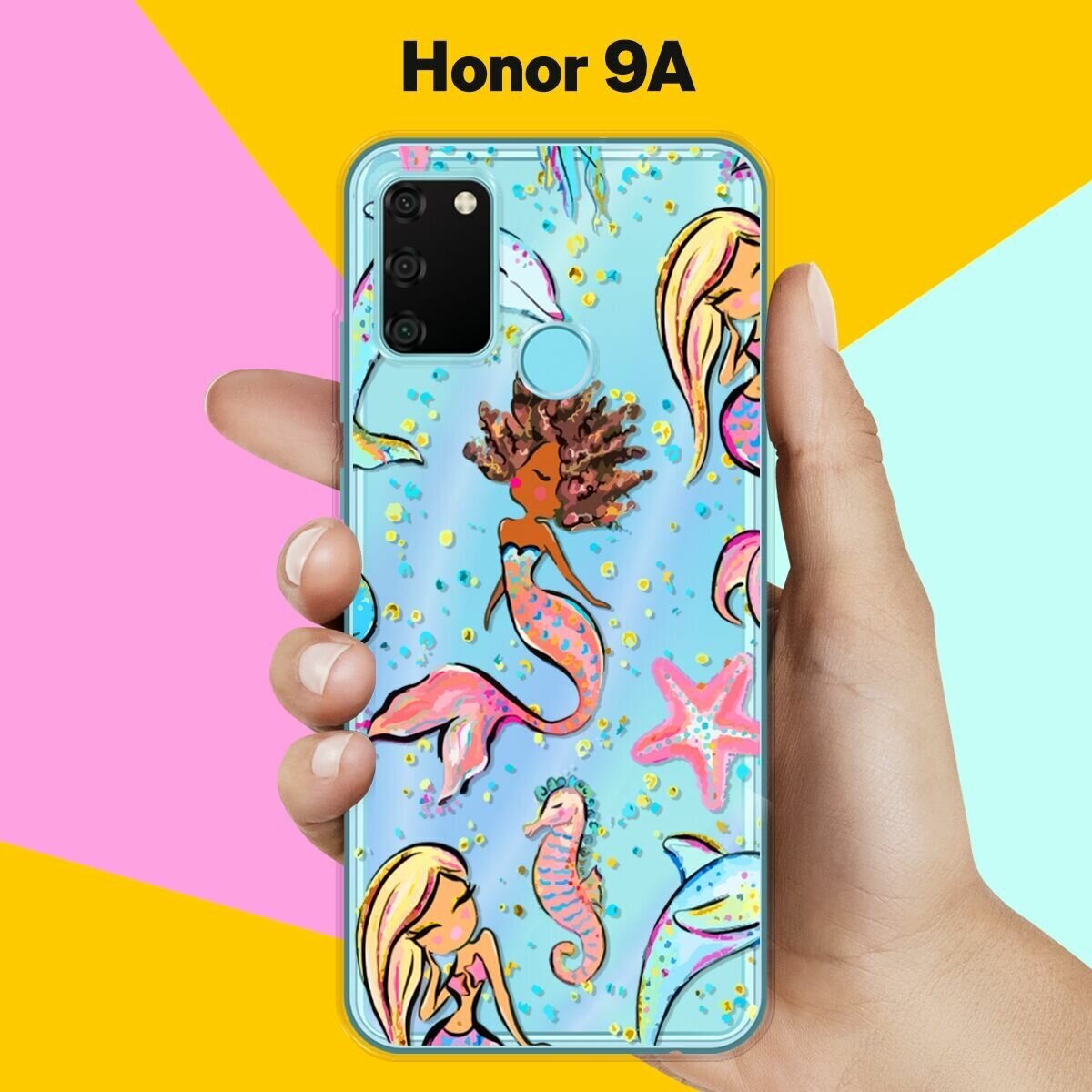 Силиконовый чехол на Honor 9A Дельфин и русалка / для Хонор 9А