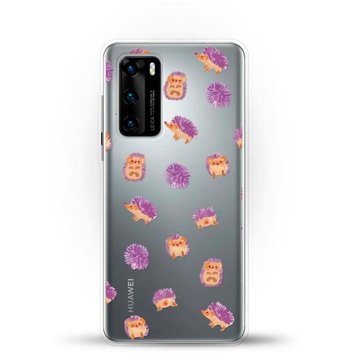 фото Силиконовый чехол узор из ёжиков на huawei p40 andy & paul