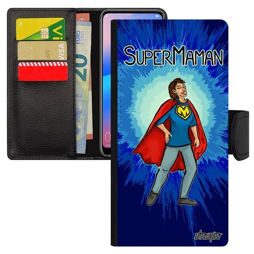 фото Чехол книжка для мобильного redmi 6a, "супермама" шутка семья utaupia