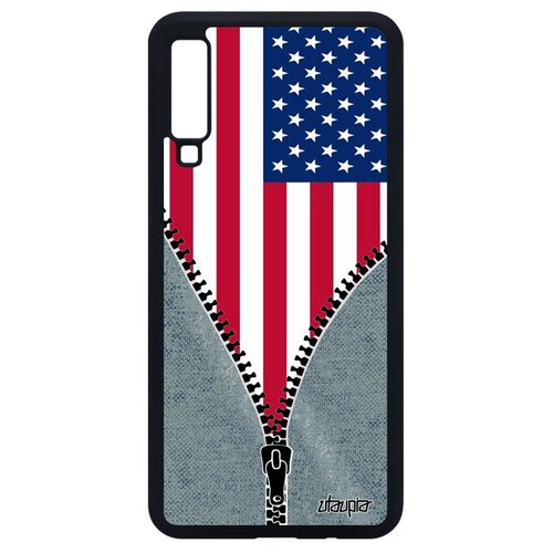 фото Чехол для samsung galaxy a7 2018, "флаг соединенных штатов на молнии" государственный страна utaupia