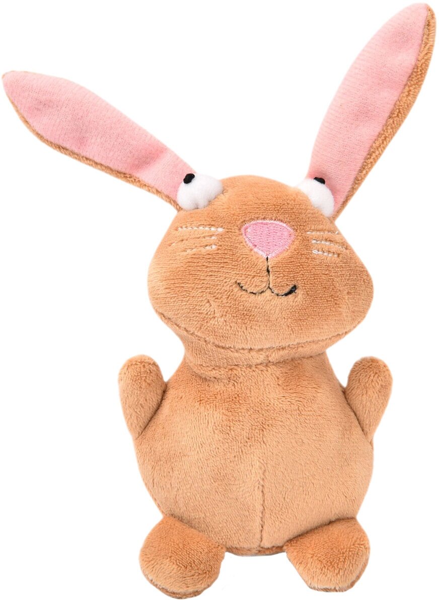 Игрушка для собак GIGWI Dog Toys Кролик с пищалкой, коричневый (16 см)