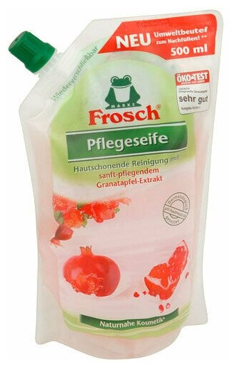 Frosch Ухаживающее жидкое мыло для рук Гранат в мягкой упаковке, 500мл