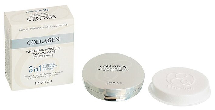 Пудра Enough Collagen Whitening moisture twoway cake #21 - фото №7