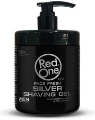 RedOne Гель для бритья с дозатором Shaving Gel Face Fresh SILVER, 1000 мл