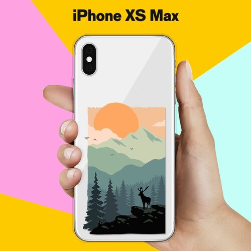Силиконовый чехол Горы и лес на Apple iPhone Xs Max силиконовый чехол снежные горы на apple iphone xs max