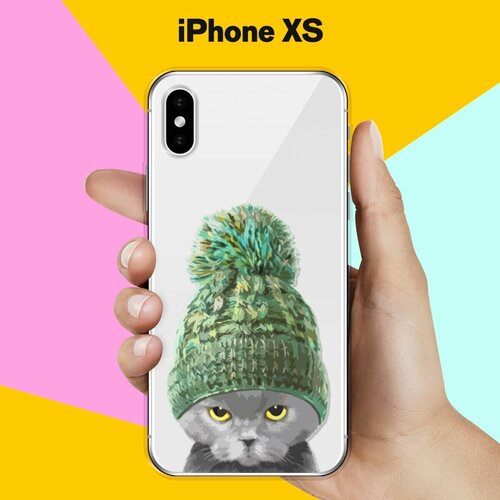 Силиконовый чехол Кот в шапке на Apple iPhone Xs силиконовый чехол авокадо кот на apple iphone xs