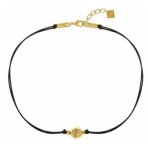 Колье VIDDA, Dana, кожаное, металл, VD22-01203 золотистый