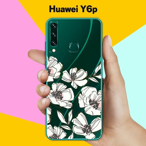 Силиконовый чехол Цветы на Huawei Y6p