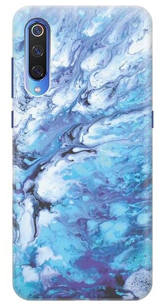 Чехол - накладка ArtColor для Xiaomi Mi 9 с принтом "Синий мрамор"