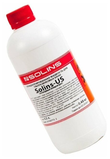Отмывочная жидкость для ультразвуковых ванн Solins-US объем 500 мл, бесцветная