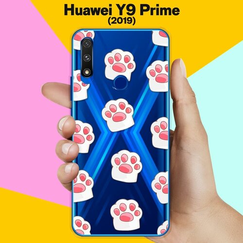 Силиконовый чехол Лапки на Huawei Y9 Prime (2019) силиконовый чехол бигль с цветами на huawei y9 prime 2019