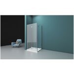 Душевой уголок BelBagno ALBANO-ASH-1-100/80-C-Cr - изображение