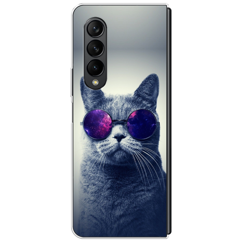 Пластиковый чехол на Samsung Galaxy Z Fold 3 / Самсунг Галакси Зет Фолд 3 Космический кот