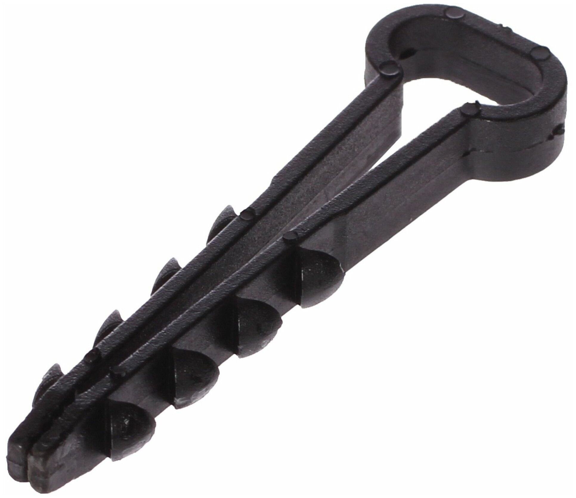 Дюбель-хомут Oxion D5-10 мм для плоского кабеля цвет черный 100 шт. - фотография № 1