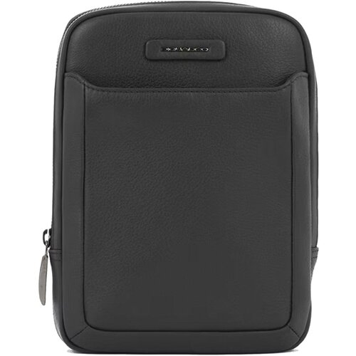 Сумка планшет PIQUADRO, фактура зернистая, черный рюкзак планшет piquadro фактура матовая зернистая черный