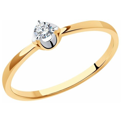 Кольцо SOKOLOV Diamonds из золота с бриллиантом 1012367, размер 17