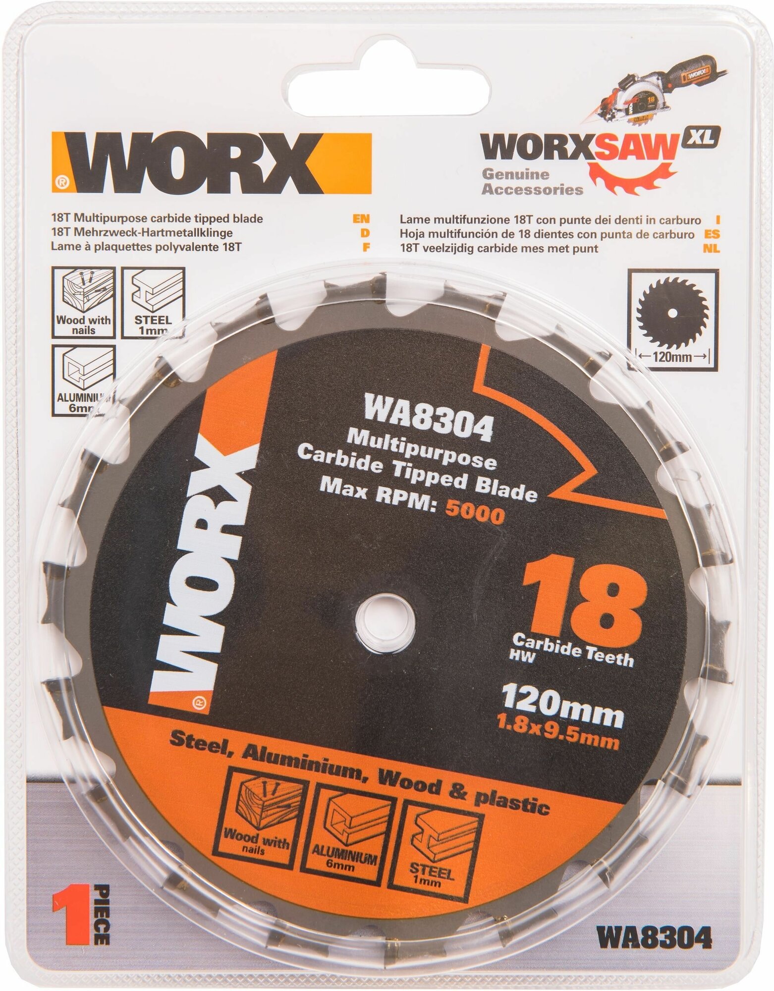 Пильный диск универсальный WORX WA8304 120х1.8х9.5 мм