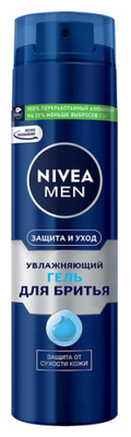 Гель для бритья Nivea Men Защита и уход, увлажняющий, 200 мл